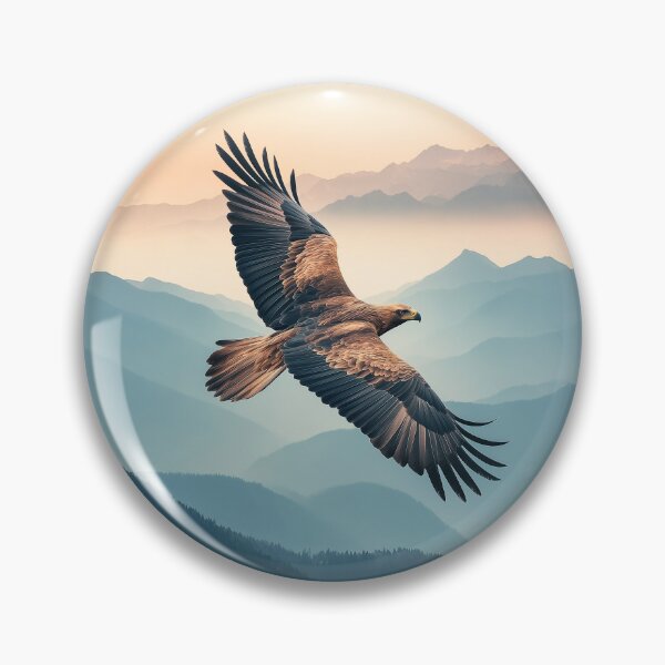Item preview, Golden Eagle Soaring Over Majestic Mountain Range at Sunrise designed and sold by VisualArtsOasis.