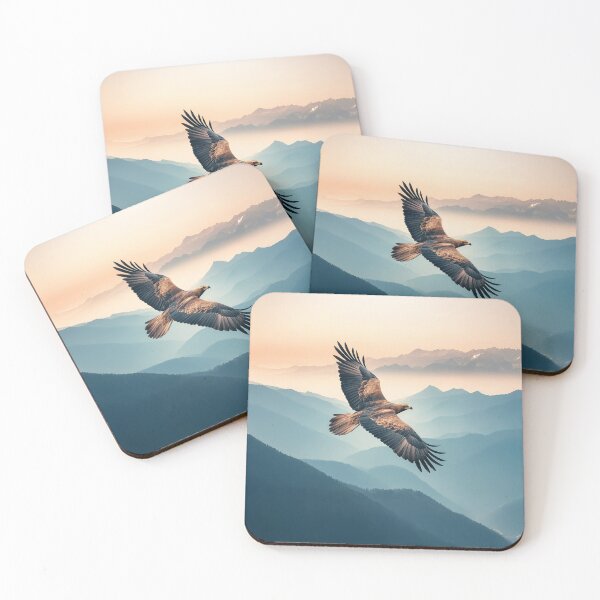 Item preview, Golden Eagle Soaring Over Majestic Mountain Range at Sunrise designed and sold by VisualArtsOasis.