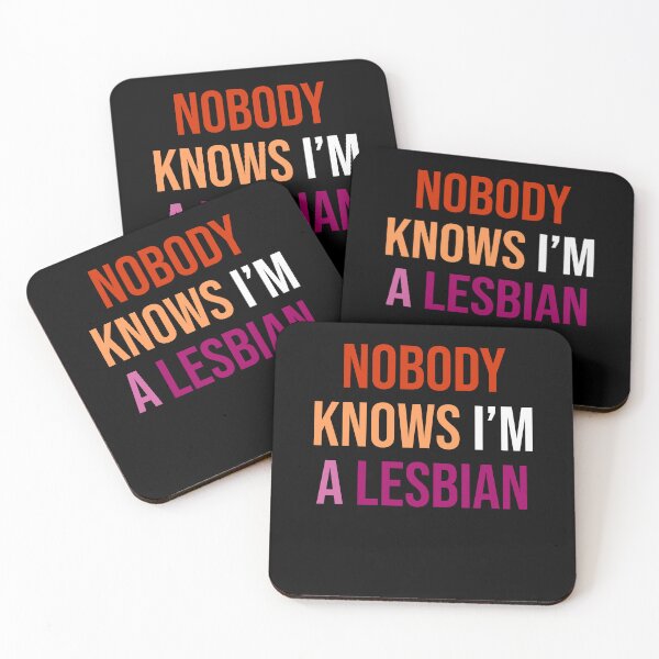 Item preview, Nobody Knows I am A Lesbian Funny Lesbian Saying Lesbian pride flag designed and sold by House Sparrow.