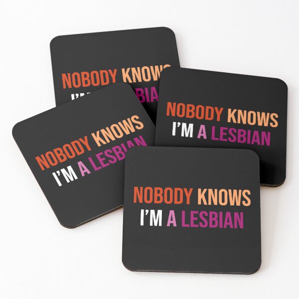 Item preview, Nobody Knows I am A Lesbian Funny Lesbian Saying Lesbian pride flag designed and sold by House Sparrow.
