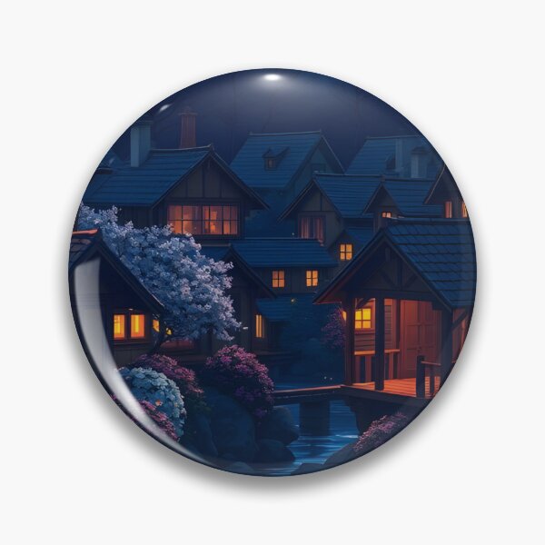 Item preview, A Tranquil Village under Dusky Light | Dawn and Dusk - Beautiful Nature designed and sold by typoinspired.