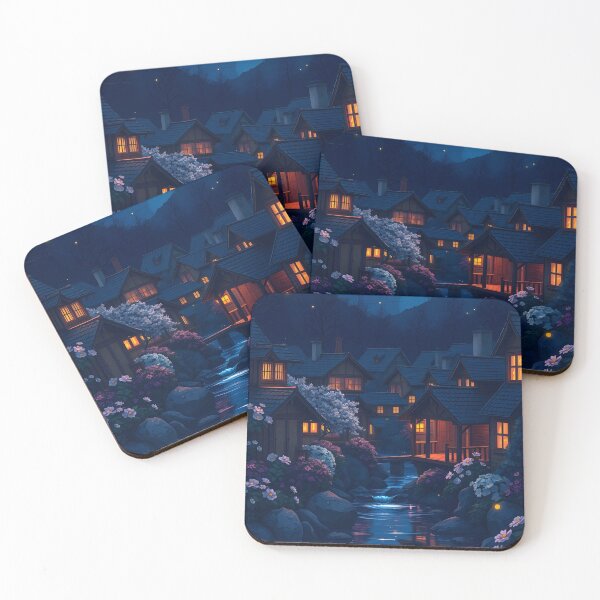 Item preview, A Tranquil Village under Dusky Light | Dawn and Dusk - Beautiful Nature designed and sold by typoinspired.