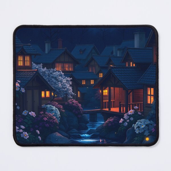 Item preview, A Tranquil Village under Dusky Light | Dawn and Dusk - Beautiful Nature designed and sold by typoinspired.