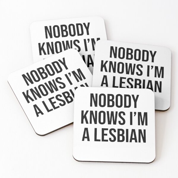 Item preview, Nobody Knows I am A Lesbian Funny Lesbian Saying Lesbian pride flag designed and sold by House Sparrow.