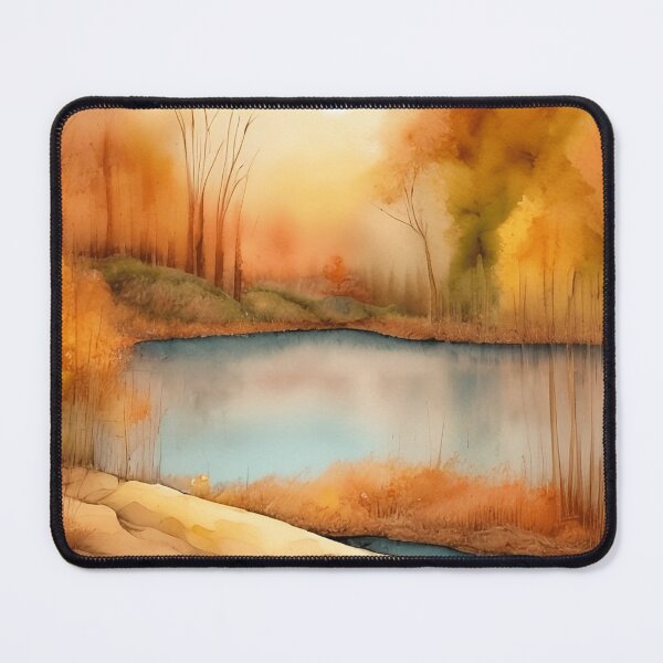 Item preview, Forest Lake in Autumn Landscape Watercolor Painting | Watercolor Landscape | Watercolor Art | Watercolor Scenery designed and sold by UnhingedBird.