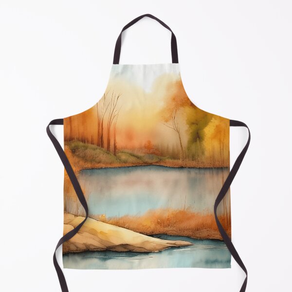 Item preview, Forest Lake in Autumn Landscape Watercolor Painting | Watercolor Landscape | Watercolor Art | Watercolor Scenery designed and sold by UnhingedBird.