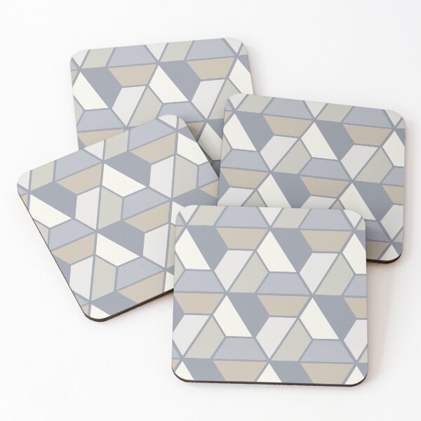 Item preview, Retro Bold Tessellation - grey blue and beige designed and sold by colorofmagic.