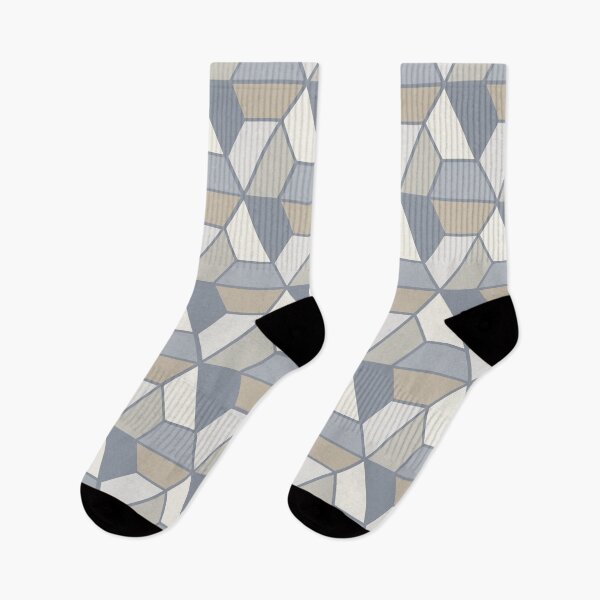 Item preview, Retro Bold Tessellation - grey blue and beige designed and sold by colorofmagic.