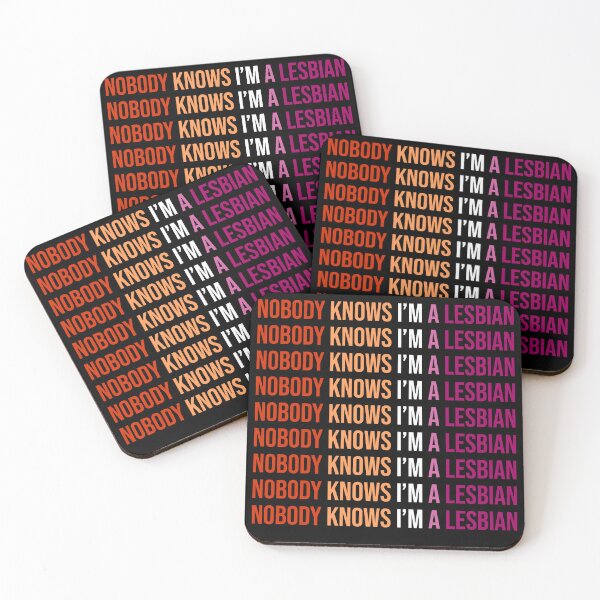 Item preview, Nobody Knows I am A Lesbian Funny Lesbian Saying Lesbian pride flag designed and sold by House Sparrow.