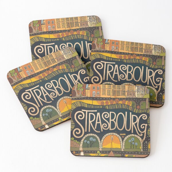 Item preview, Vintage Strasbourg City of France Whimsical Retro Doodle Typography Art designed and sold by Witty Shirts.