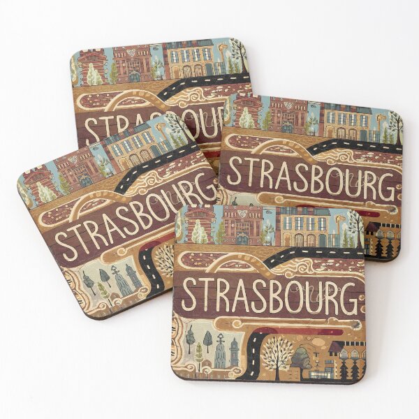 Item preview, Vintage Strasbourg City of France Whimsical Retro Doodle Typography Art designed and sold by Witty Shirts.
