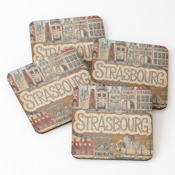 Item preview, Vintage Strasbourg City of France Whimsical Retro Doodle Typography Art designed and sold by Witty Shirts.