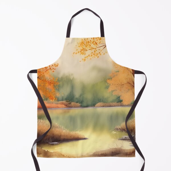 Item preview, Forest Lake in Autumn Landscape Watercolor Painting | Watercolor Landscape | Watercolor Art | Watercolor Scenery designed and sold by UnhingedBird.