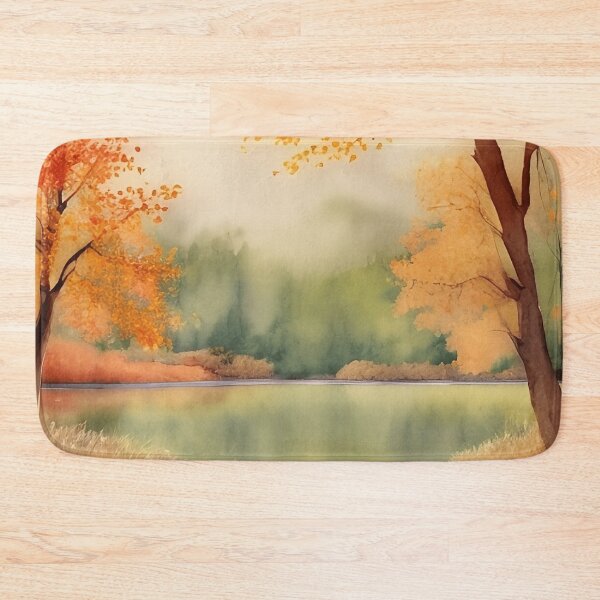 Item preview, Forest Lake in Autumn Landscape Watercolor Painting | Watercolor Landscape | Watercolor Art | Watercolor Scenery designed and sold by UnhingedBird.