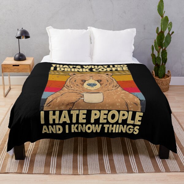 Item preview, Funny Bear Coffee - Drink Coffee, Hate People designed and sold by JerdbordinShop.
