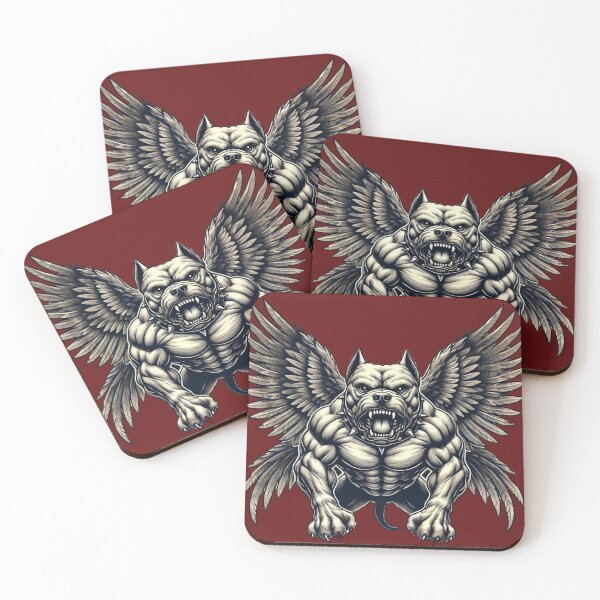 Item preview, Angry Pitbull with Majestic Eagle Wings – Hybrid Creature Art designed and sold by Nauert's.
