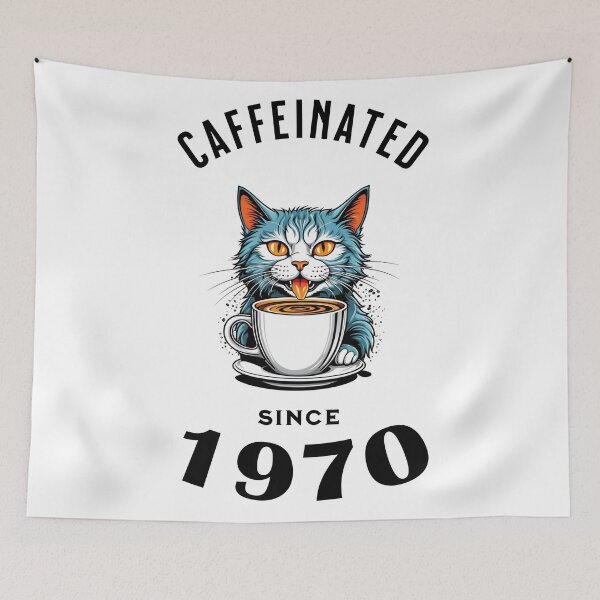 Item preview, Cat Caffeinated Since 1970 designed and sold by LegendaryDesigns.