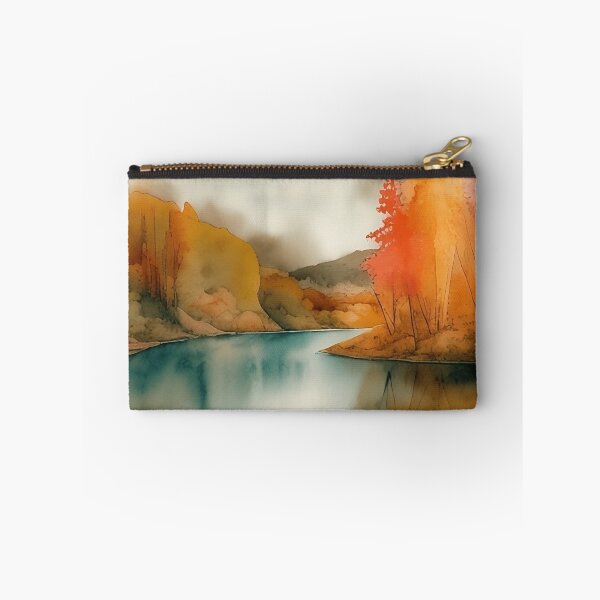 Item preview, Forest Lake in Autumn Landscape Watercolor Painting | Watercolor Landscape | Watercolor Art | Watercolor Scenery designed and sold by UnhingedBird.