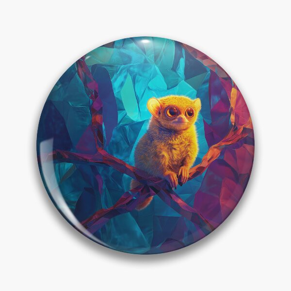 Item preview, Colorful Tarsier in a Dreamlike Abstract Jungle designed and sold by VisualArtsOasis.
