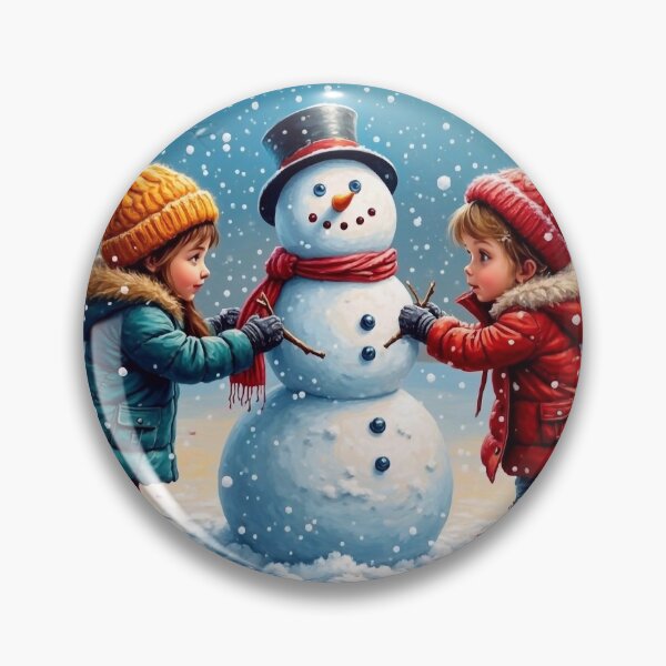 Item preview, Kids Making a Snowman designed and sold by M-Y-A-R-T-.