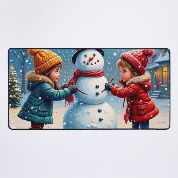 Item preview, Kids Making a Snowman designed and sold by M-Y-A-R-T-.