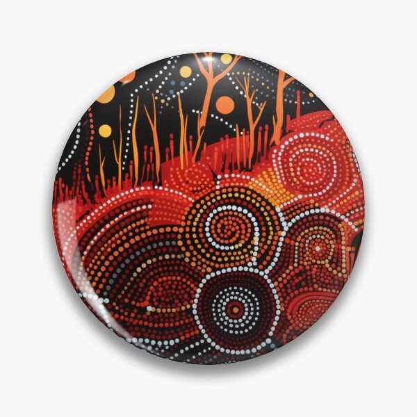 Item preview, Aboriginal Inspired Dot Art - Fire Circles designed and sold by GrinGalore.