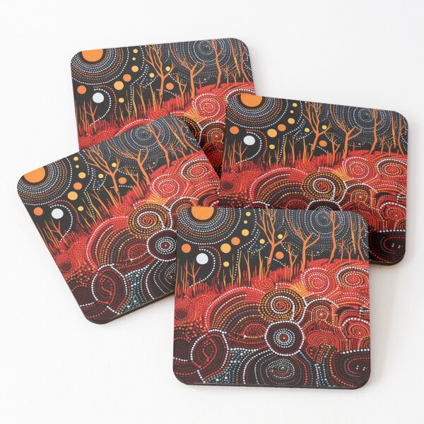 Item preview, Aboriginal Inspired Dot Art - Fire Circles designed and sold by GrinGalore.