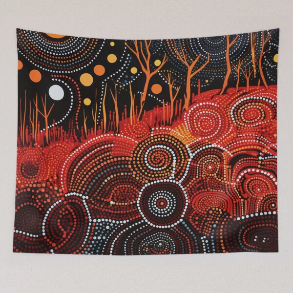 Item preview, Aboriginal Inspired Dot Art - Fire Circles designed and sold by GrinGalore.