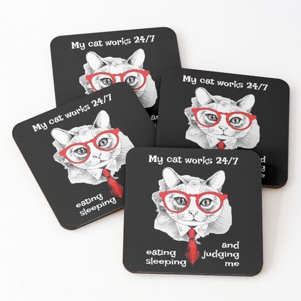 Item preview, My cat works 24/7 designed and sold by FRAZAstore.