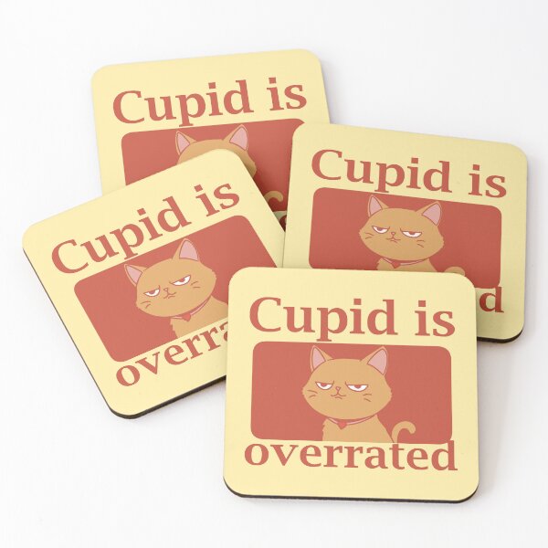 Item preview, Cupid is Overrated - Funny Cat Valentine designed and sold by FlashCraft Design.