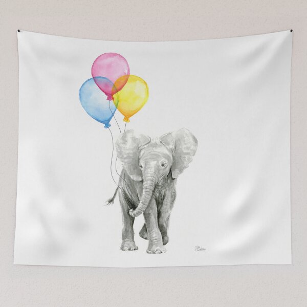 Item preview, Baby Elephant Nursery Animal Art Watercolor designed and sold by Olga Shvartsur.