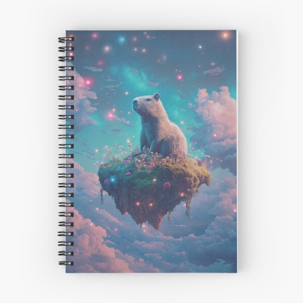 Item preview, Capybara on a Floating Island in a Magical Starry Sky designed and sold by VisualArtsOasis.