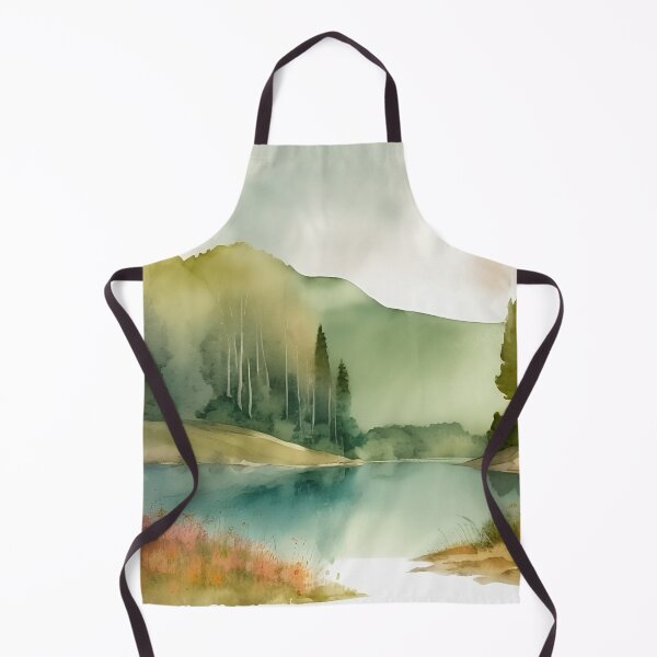 Item preview, Forest Lake in Summer Landscape Watercolor Painting | Watercolor Landscape | Watercolor Art | Watercolor Scenery designed and sold by UnhingedBird.