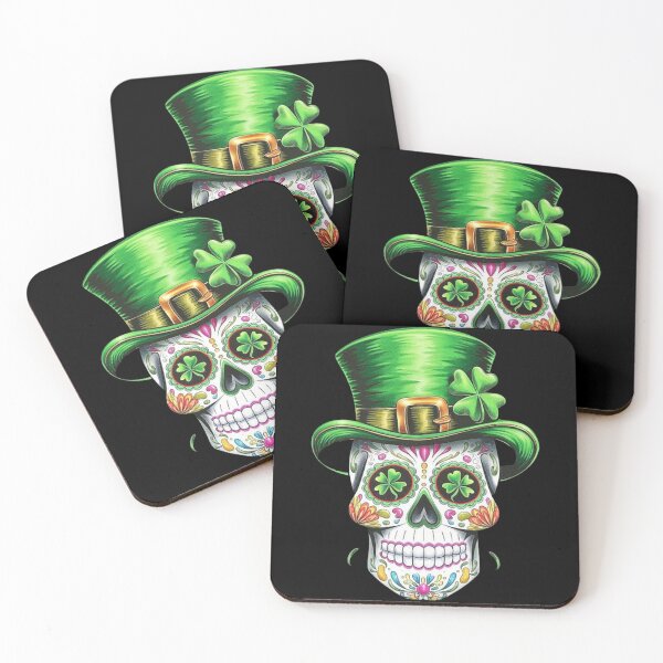 Item preview, Irish Sugar Skull with Green Shamrock Hat - St. Patrick’s Day Art designed and sold by love3617.