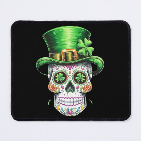 Item preview, Irish Sugar Skull with Green Shamrock Hat - St. Patrick’s Day Art designed and sold by love3617.