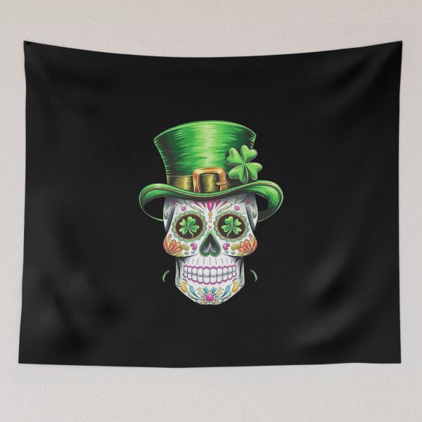 Item preview, Irish Sugar Skull with Green Shamrock Hat - St. Patrick’s Day Art designed and sold by love3617.