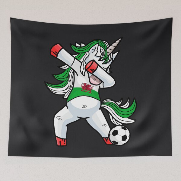 Item preview, Dabbing Soccer Unicorn Wales designed and sold by melsens.