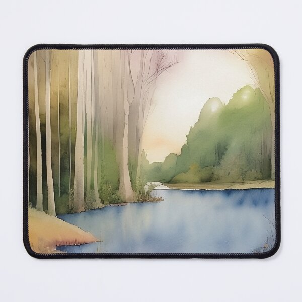 Item preview, Forest Lake in Summer Landscape Watercolor Painting | Watercolor Landscape | Watercolor Art | Watercolor Scenery designed and sold by UnhingedBird.