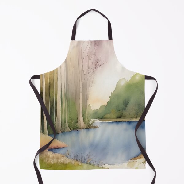 Item preview, Forest Lake in Summer Landscape Watercolor Painting | Watercolor Landscape | Watercolor Art | Watercolor Scenery designed and sold by UnhingedBird.