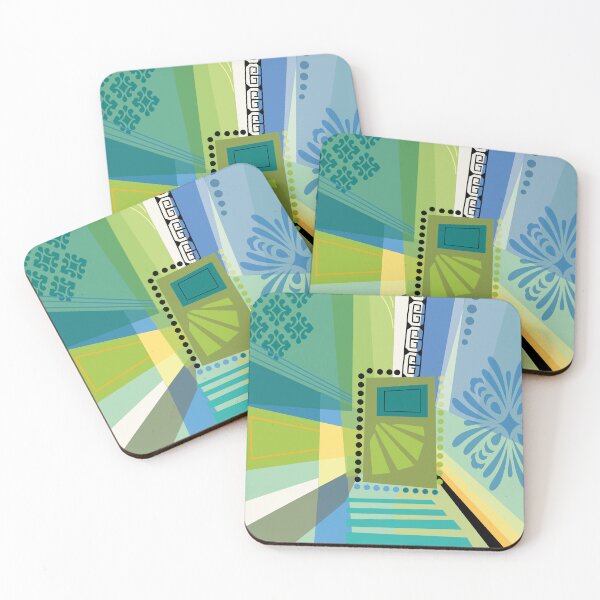 Item preview, Abstract Color Collage Blue and Green designed and sold by Barbara Pixton.