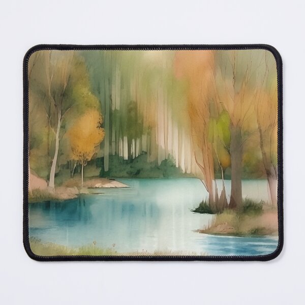 Item preview, Forest Lake in Summer Landscape Watercolor Painting | Watercolor Landscape | Watercolor Art | Watercolor Scenery designed and sold by UnhingedBird.
