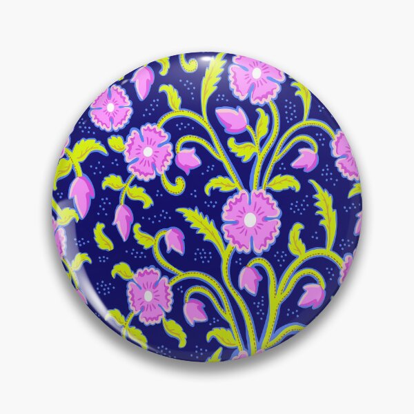 Item preview, Flowers - neon botanical arabesque with dots designed and sold by colorofmagic.