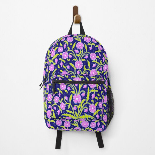 Item preview, Flowers - neon botanical arabesque with dots designed and sold by colorofmagic.