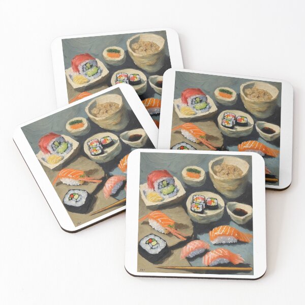 Item preview, Savoring Delights: Assorted Sushi Platter Brimming with Flavors designed and sold by Artisticanvas.