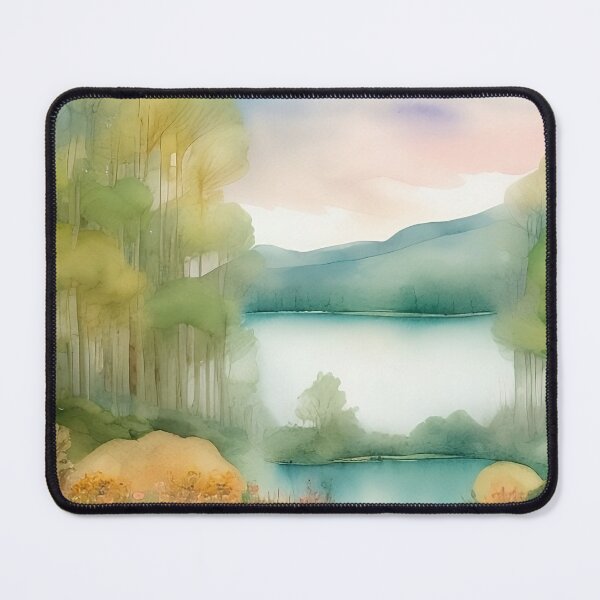 Item preview, Forest Lake in Summer Landscape Watercolor Painting | Watercolor Landscape | Watercolor Art | Watercolor Scenery designed and sold by UnhingedBird.