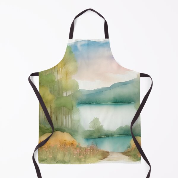 Item preview, Forest Lake in Summer Landscape Watercolor Painting | Watercolor Landscape | Watercolor Art | Watercolor Scenery designed and sold by UnhingedBird.