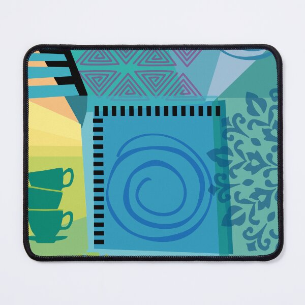 Item preview, Abstract Color Collage with Teacups designed and sold by Barbara Pixton.