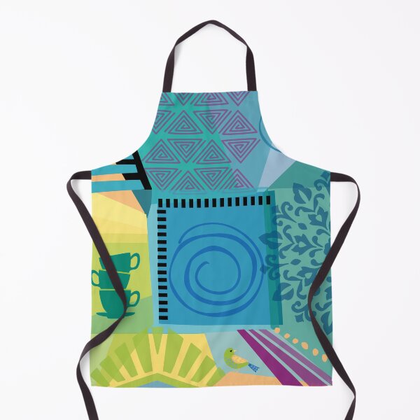 Item preview, Abstract Color Collage with Teacups designed and sold by Barbara Pixton.
