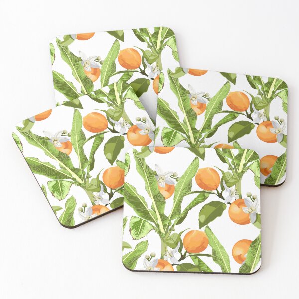 Item preview, Seamless floral pattern with exotic banana grass with orange fruits and flowers.  designed and sold by MatyKotiv.