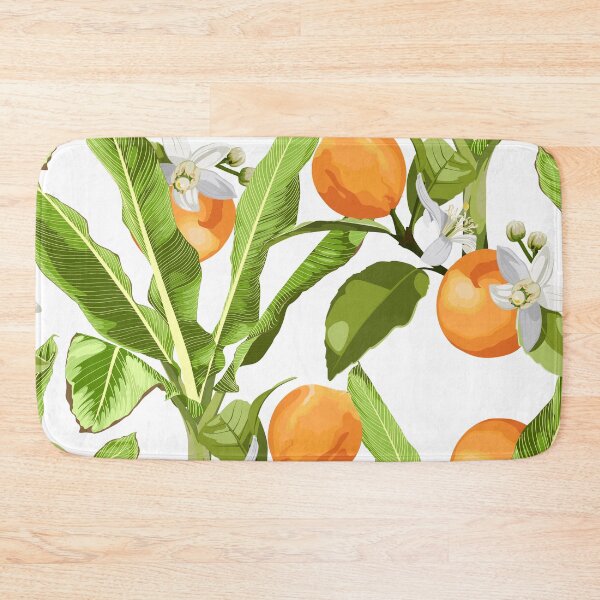 Item preview, Seamless floral pattern with exotic banana grass with orange fruits and flowers.  designed and sold by MatyKotiv.